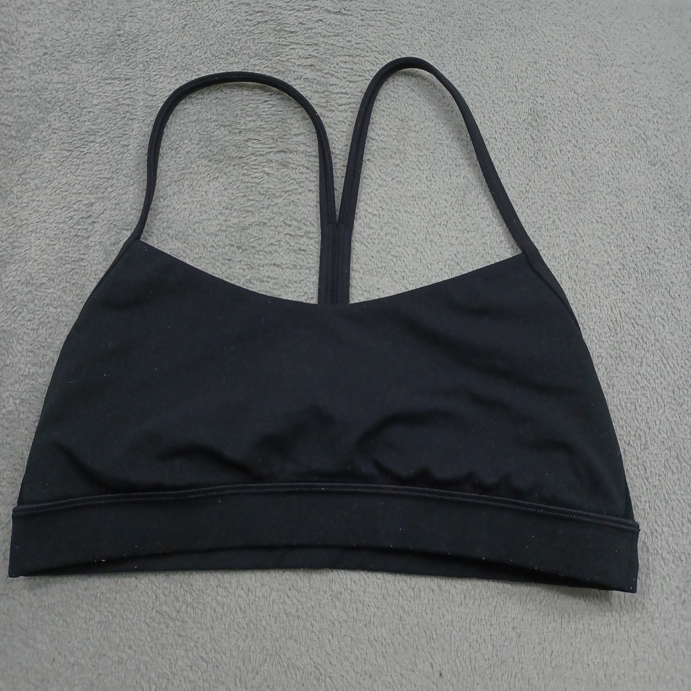 Lululemon Bra Womens 6 Black Flow Y Activewear Sport Gym Yoga